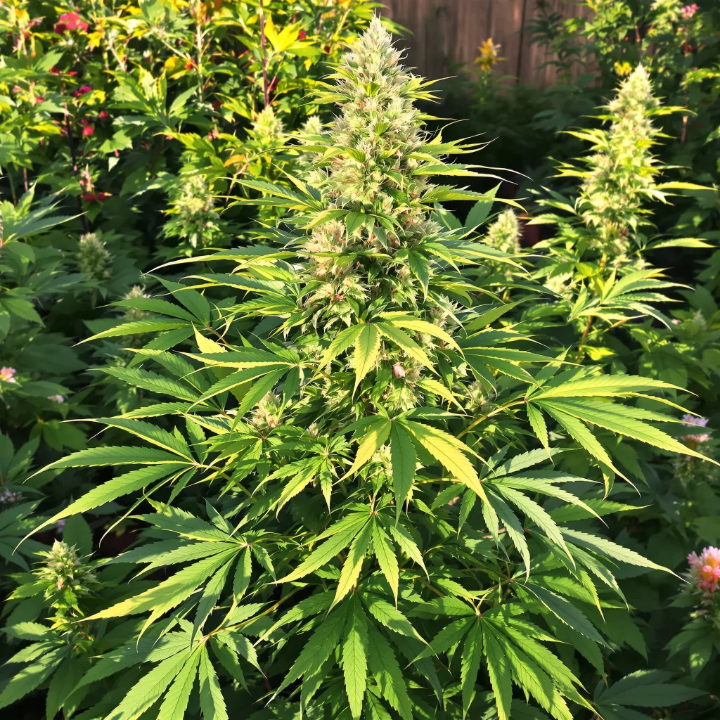 Gobbilygoo 68% indica / 32% sativa — flor con tricomas visibles