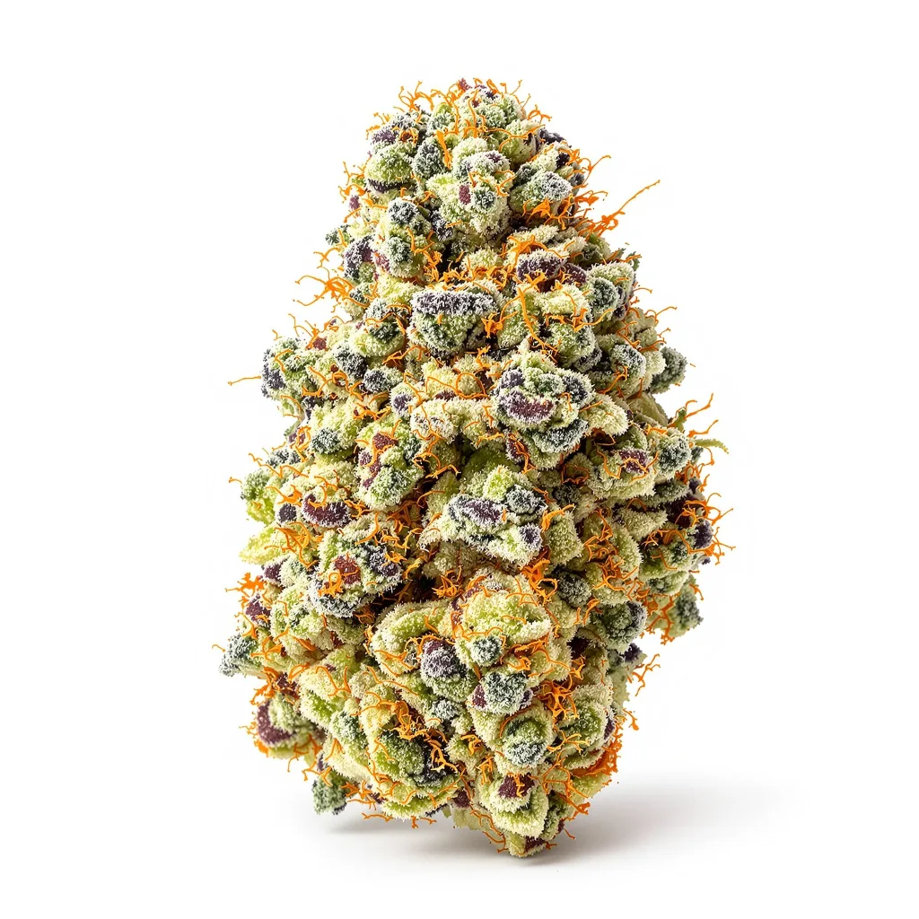 Gobbstopper 35% indica / 65% sativa — flor con tricomas visibles