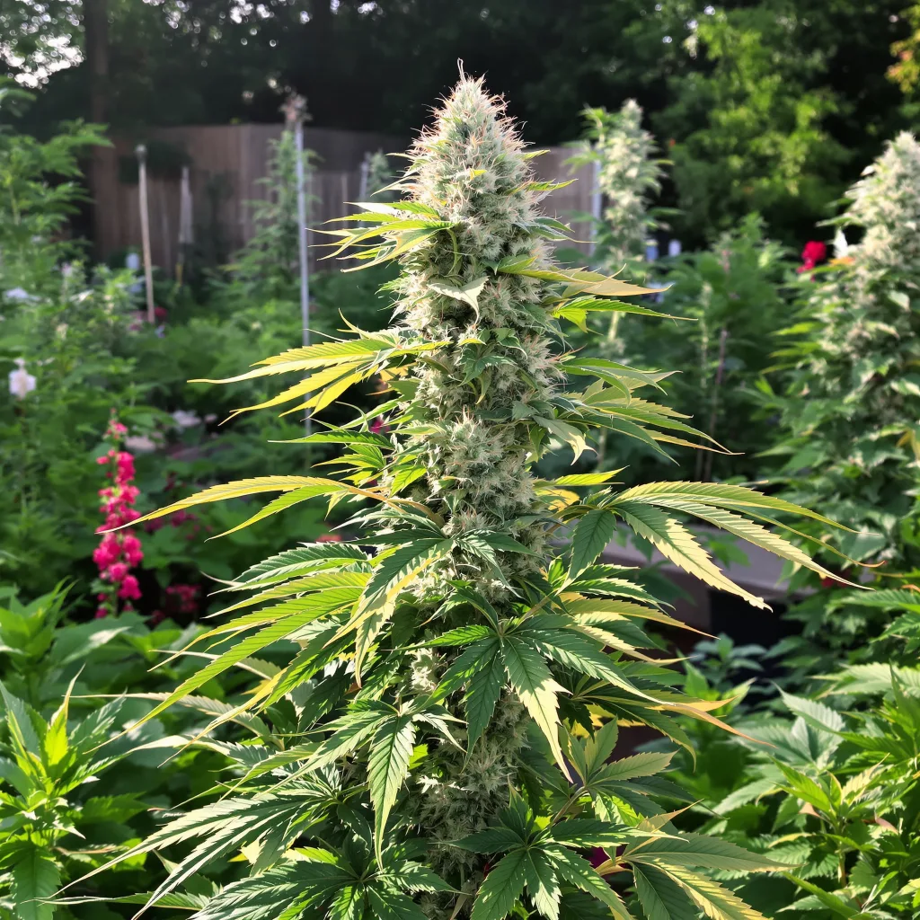 God Bud 50% indica / 50% sativa — flor con tricomas visibles