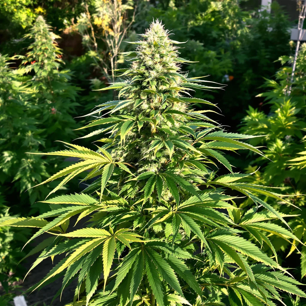 God's Gift 90% indica / 10% sativa — flor con tricomas visibles