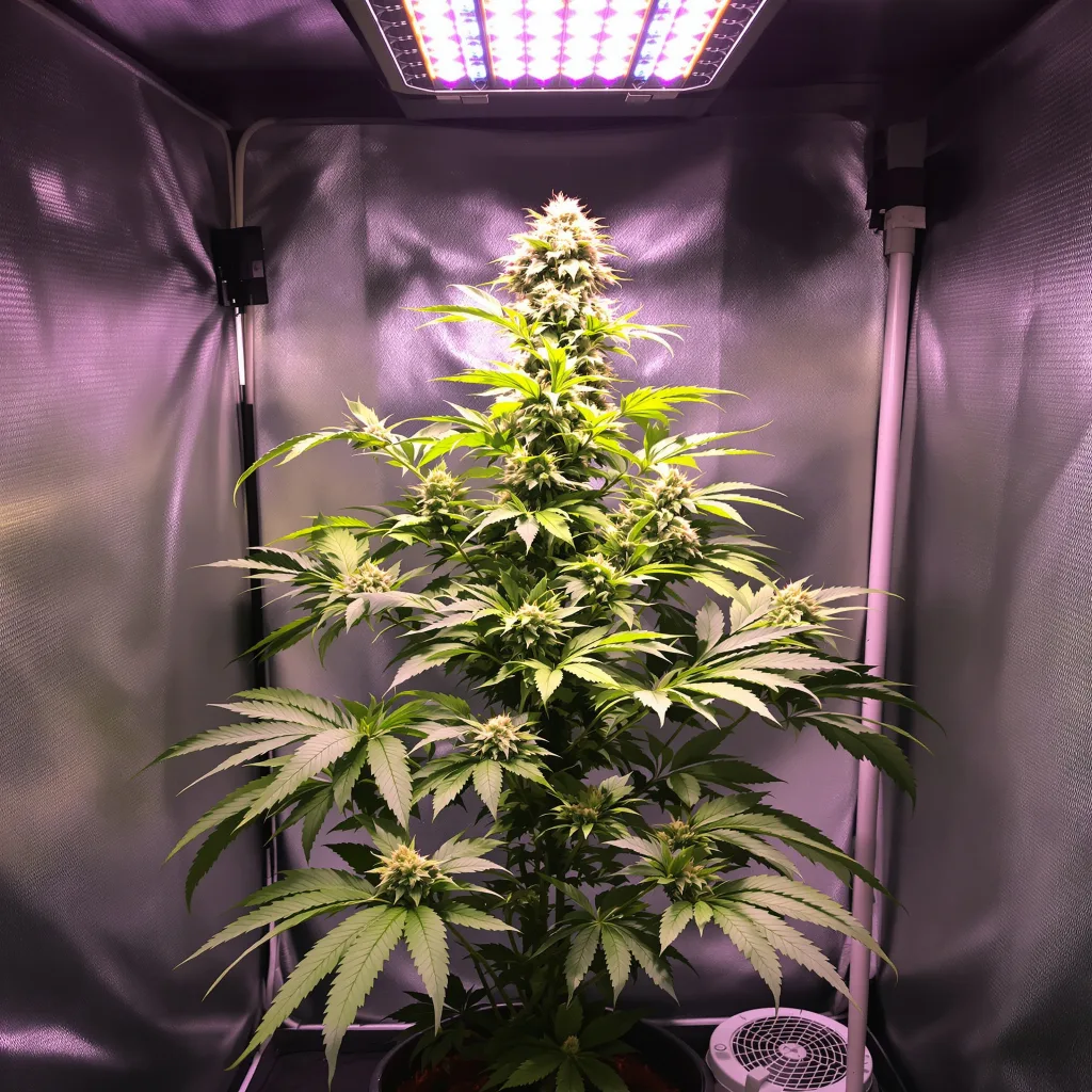 Planta de cannabis God's Treat en fase de floración — 60-100 cm autofloración