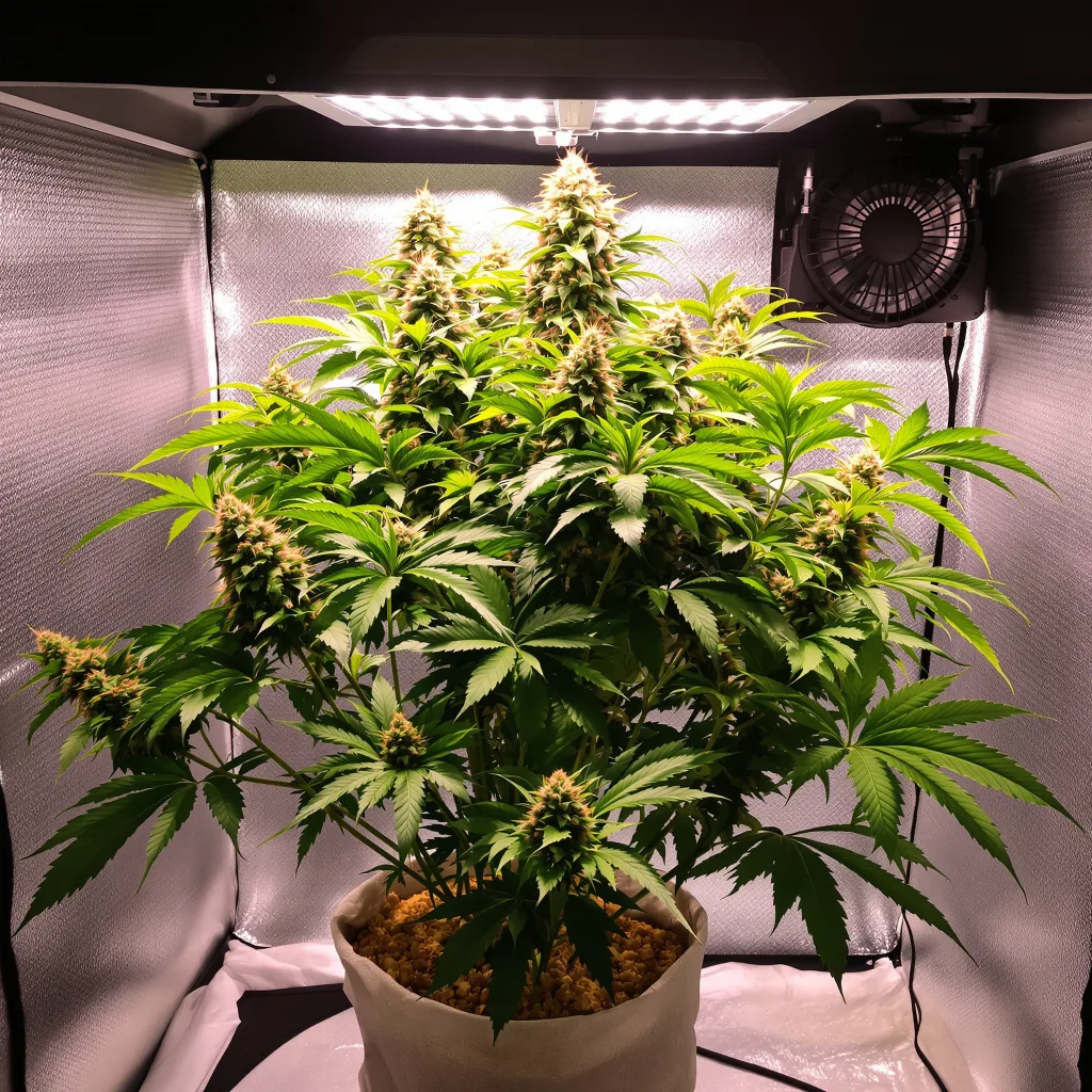 Planta de cannabis God’s Treat en fase de floración — 90-130 cm feminizada