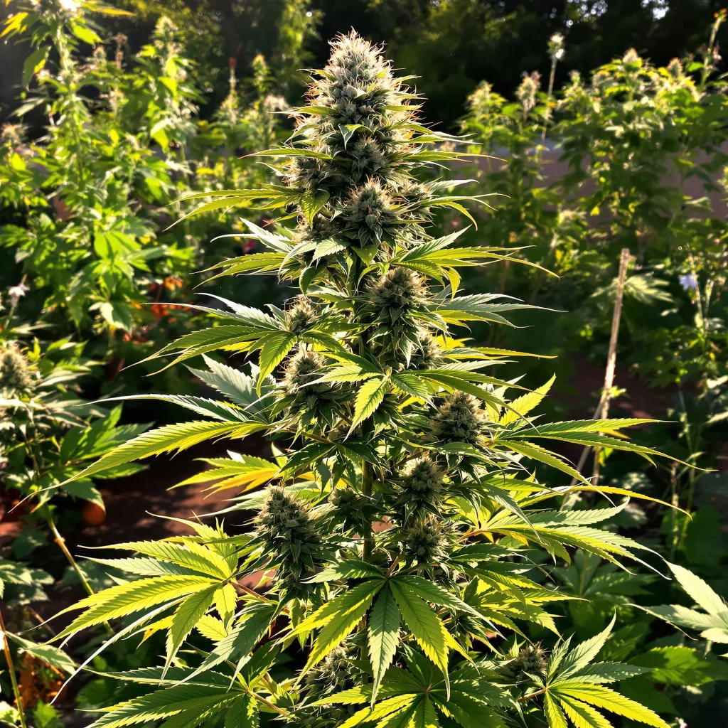 Godzilla Cookies 49% indica / 51% sativa — flor con tricomas visibles