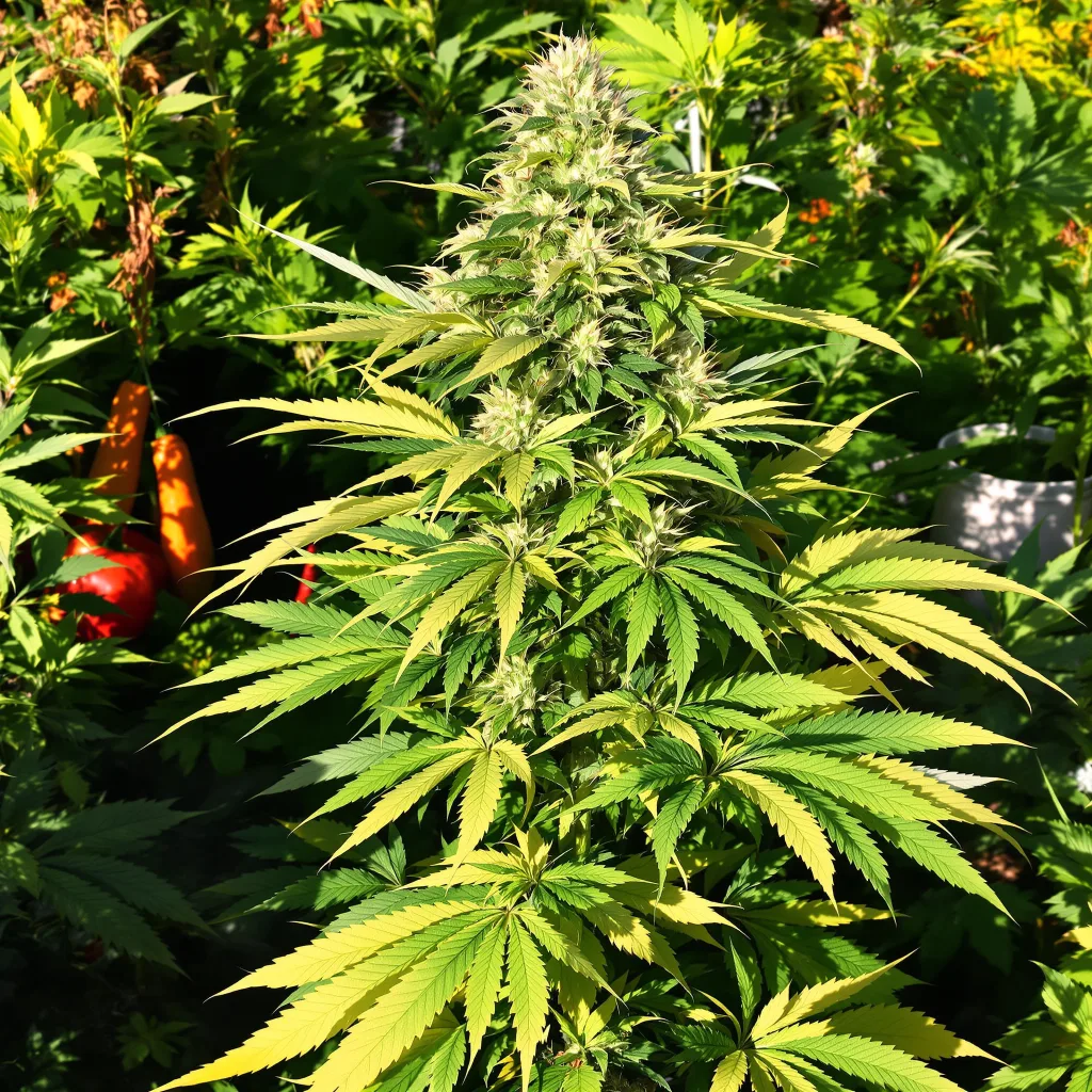 Godzilla 70% indica / 30% sativa — flor con tricomas visibles