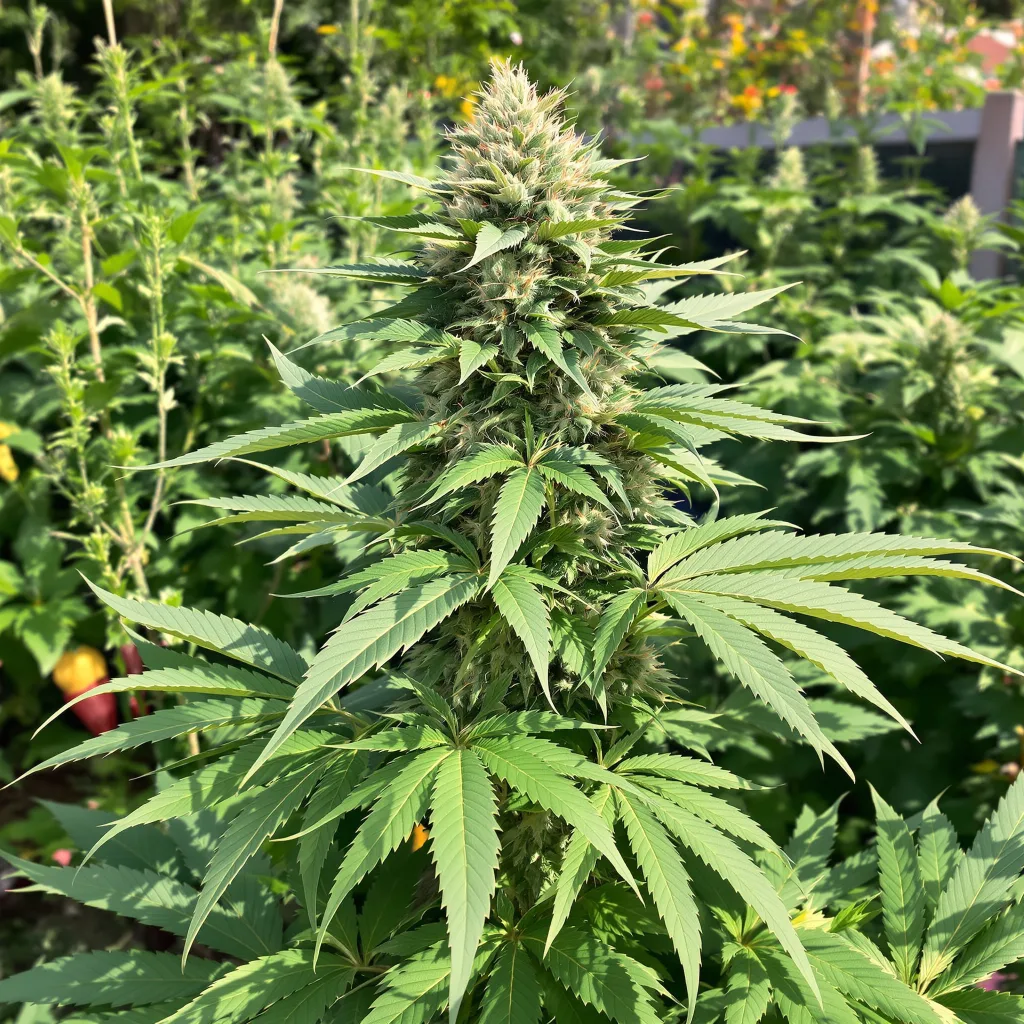 Godzilla Glue 69% indica / 31% sativa — flor con tricomas visibles