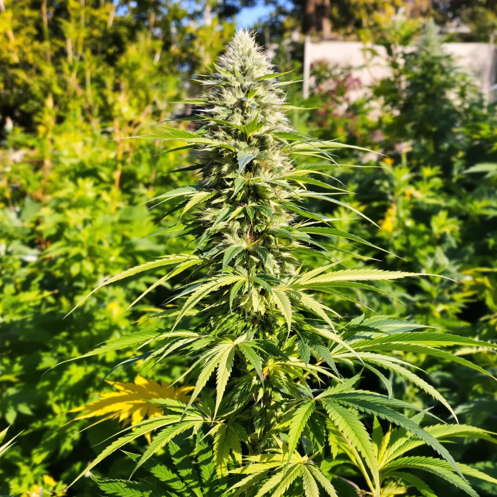 Goji OG 20% indica / 80% sativa — flor con tricomas visibles