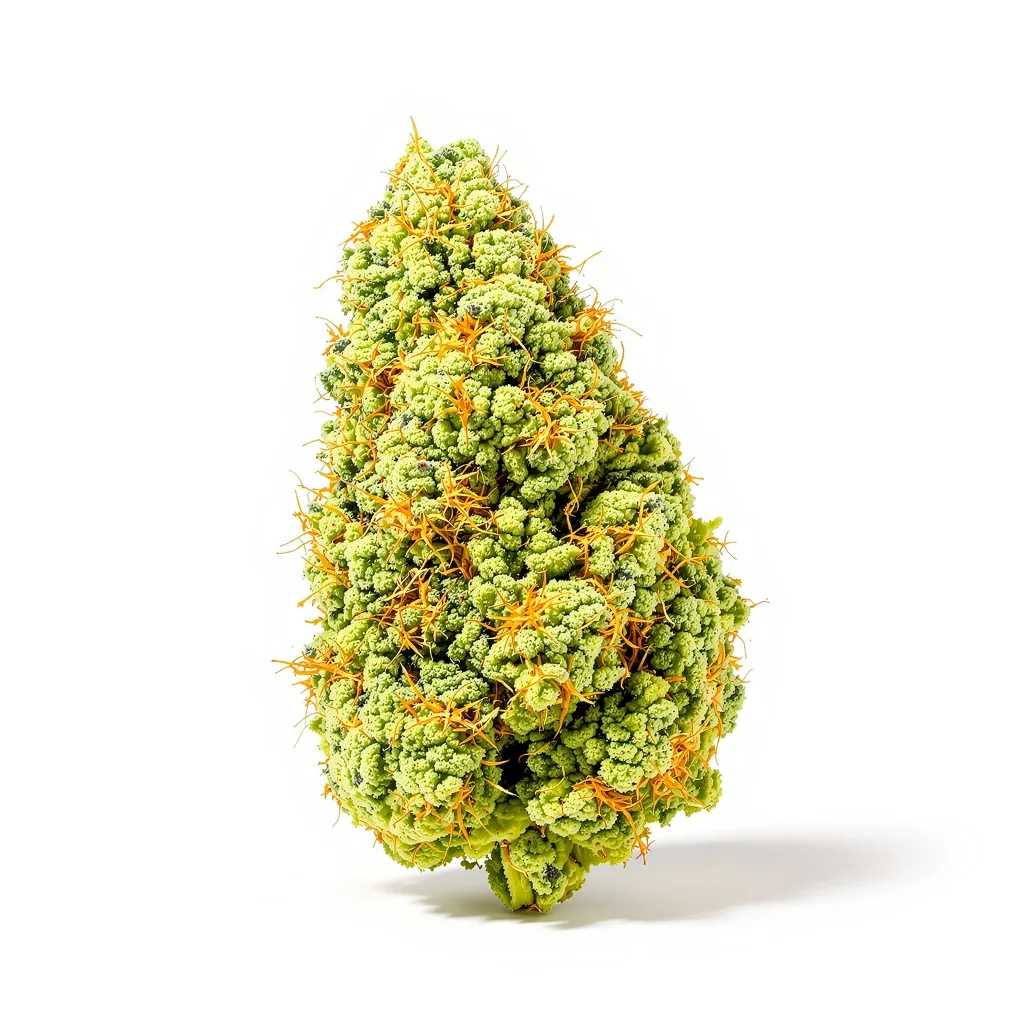 Goji OG 20% indica / 80% sativa — flor con tricomas visibles