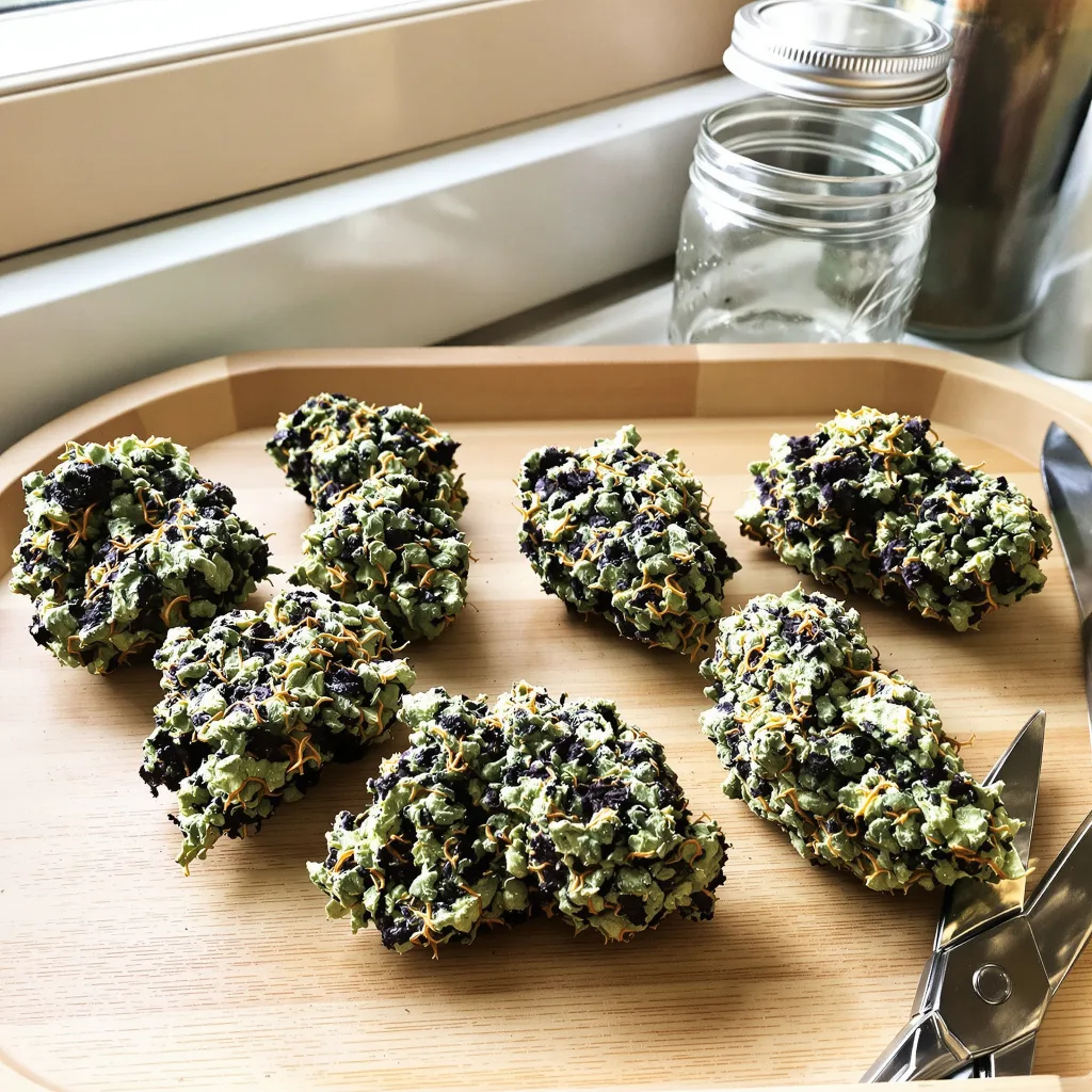 Gold Leaf 88% indica / 12% sativa — flor con tricomas visibles