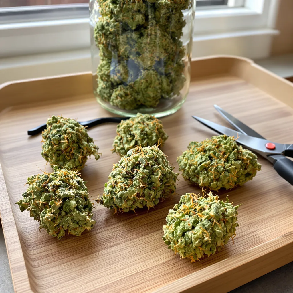 Golden Gate Haze 6% indica / 94% sativa — flor con tricomas visibles