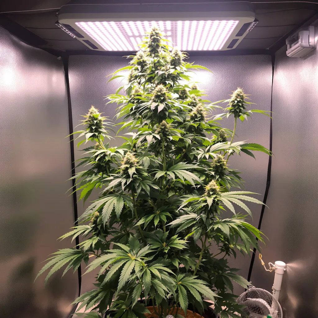 Planta de cannabis Golden Goat en fase de floración — 150-200 cm feminizada