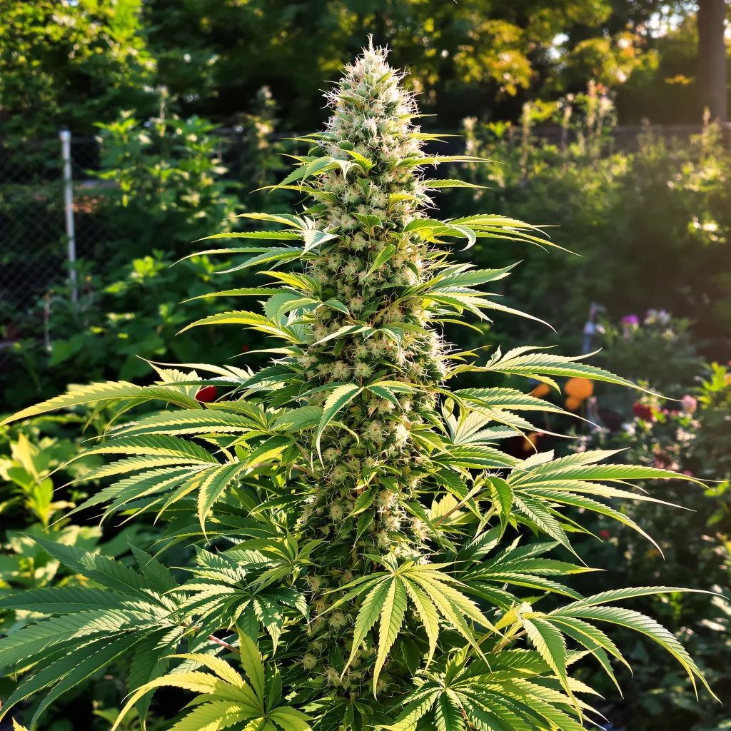 Golden Pineapple 50% indica / 50% sativa — flor con tricomas visibles