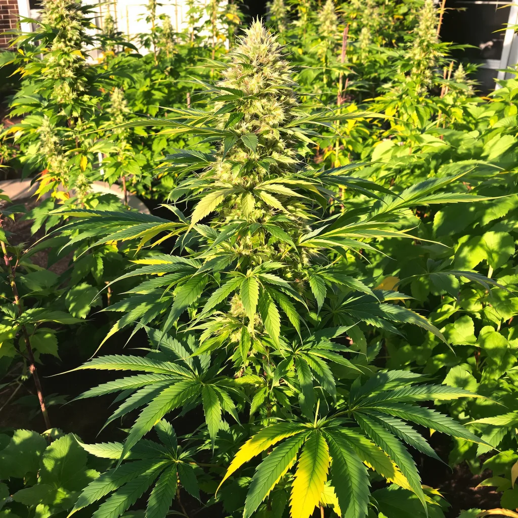 Goo 74% indica / 26% sativa — flor con tricomas visibles