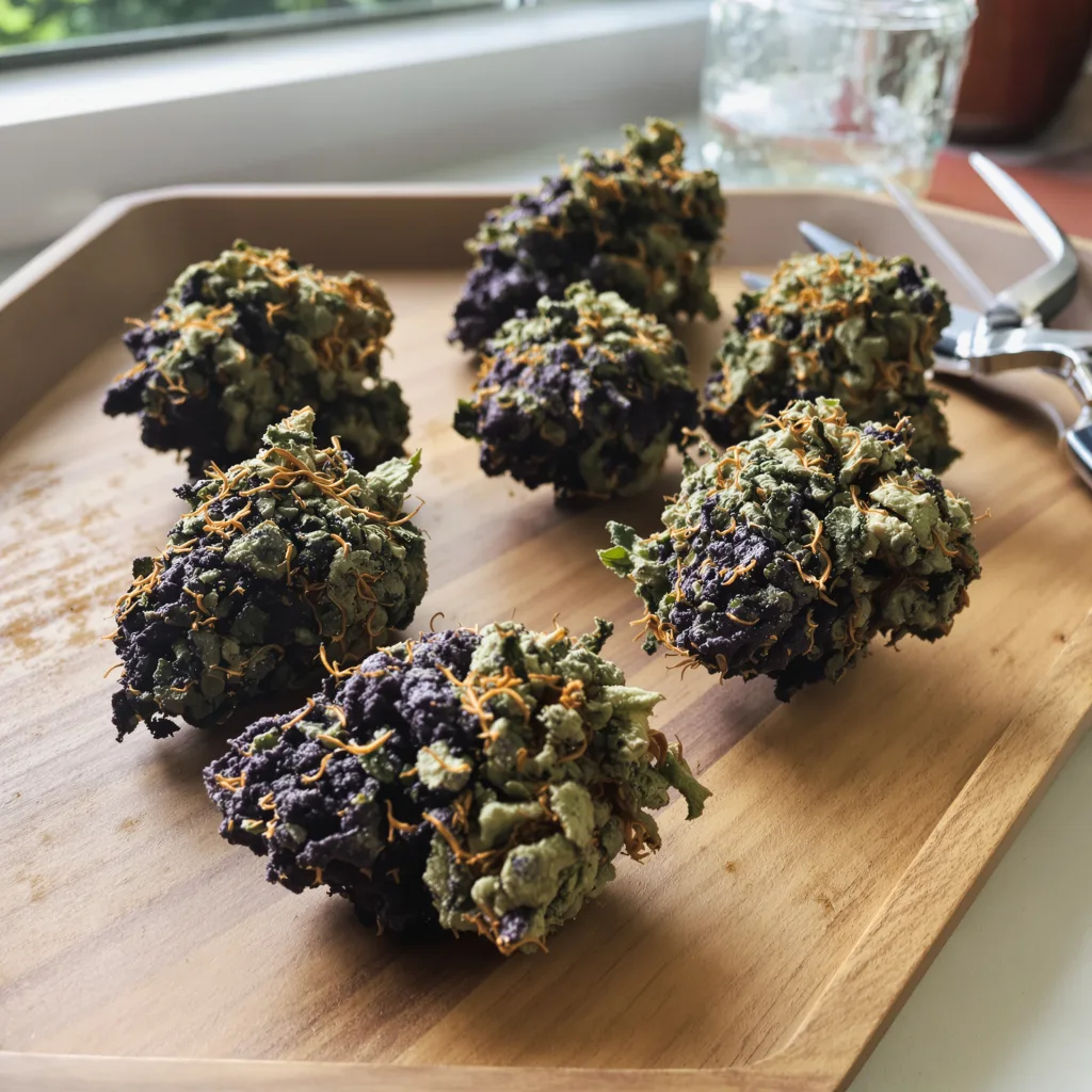Gorilla Cookies 88% indica / 12% sativa — flor con tricomas visibles