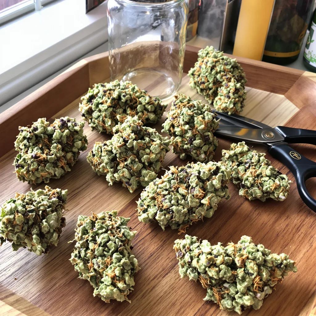 Gorilla Glue #4 60% indica / 50% sativa — flor con tricomas visibles