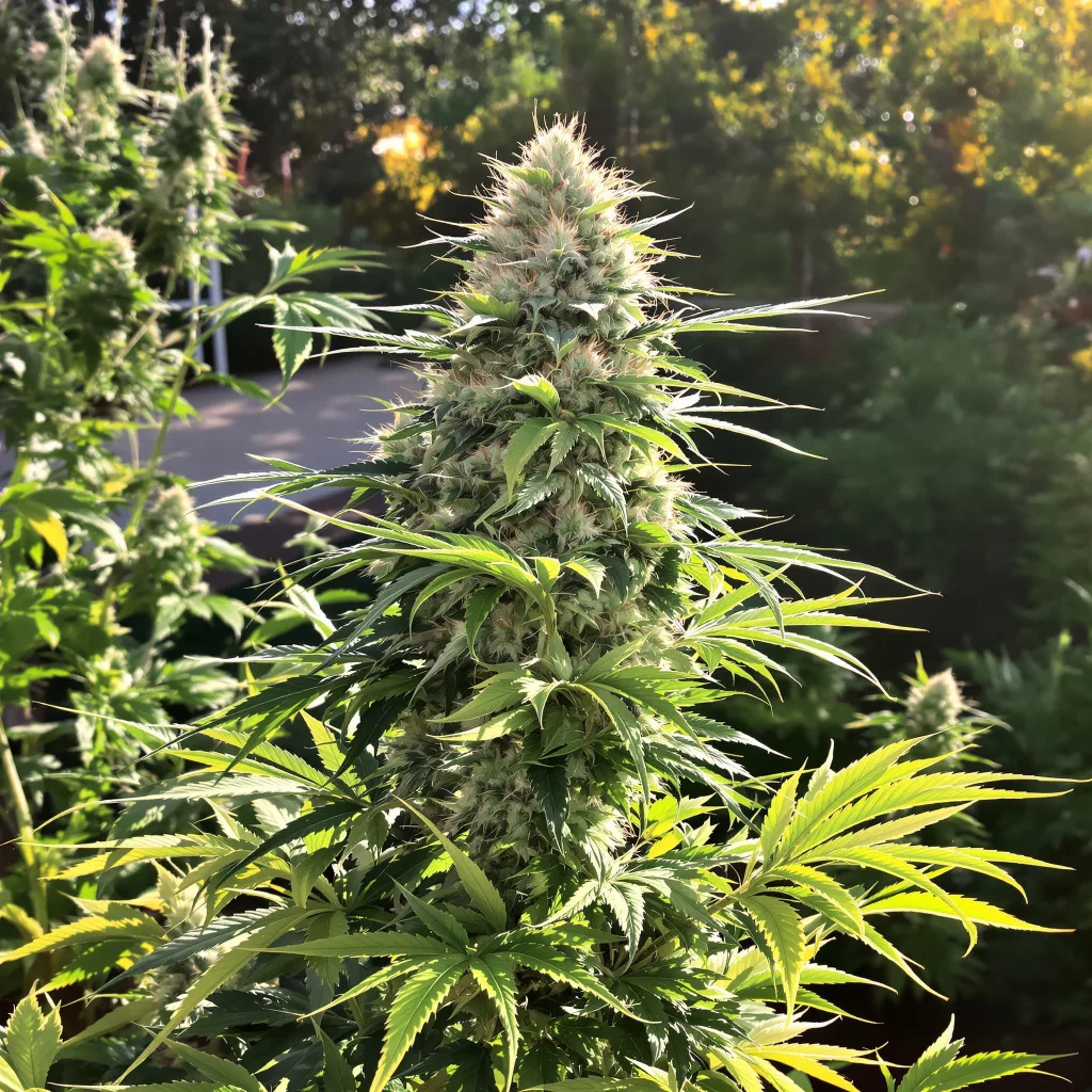 Gorilla Glue #4 60% indica / 50% sativa — flor con tricomas visibles