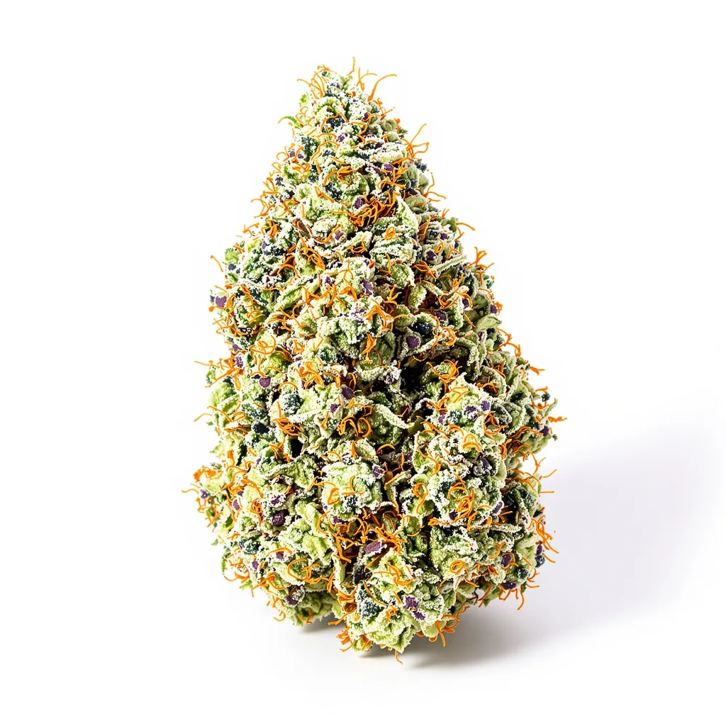 Gorilla Nut 49% indica / 51% sativa — flor con tricomas visibles