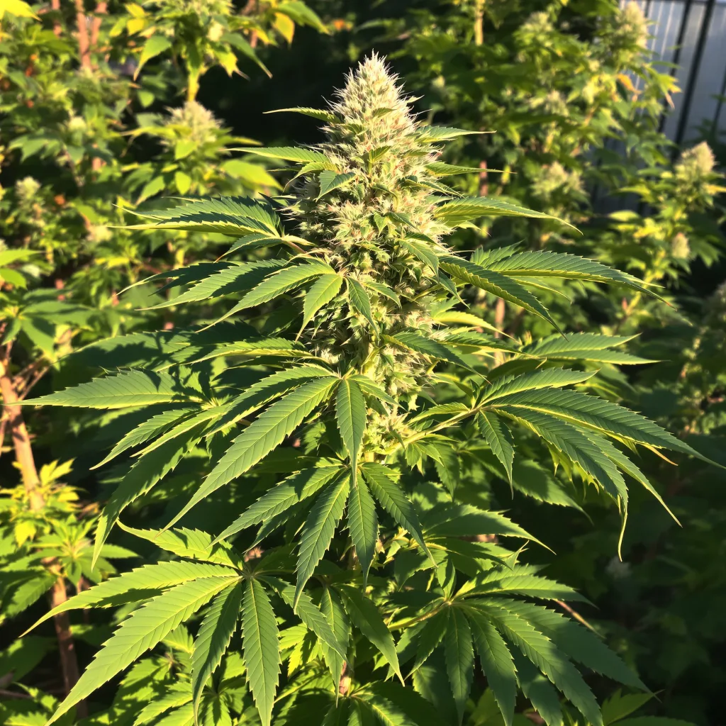 Grand Hindu 84% indica / 16% sativa — flor con tricomas visibles