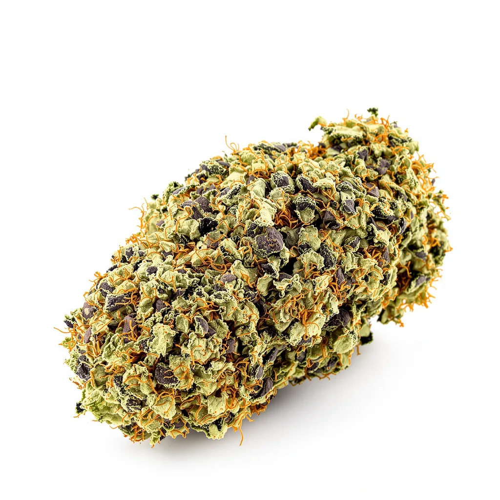 Grand Hindu 84% indica / 16% sativa — flor con tricomas visibles