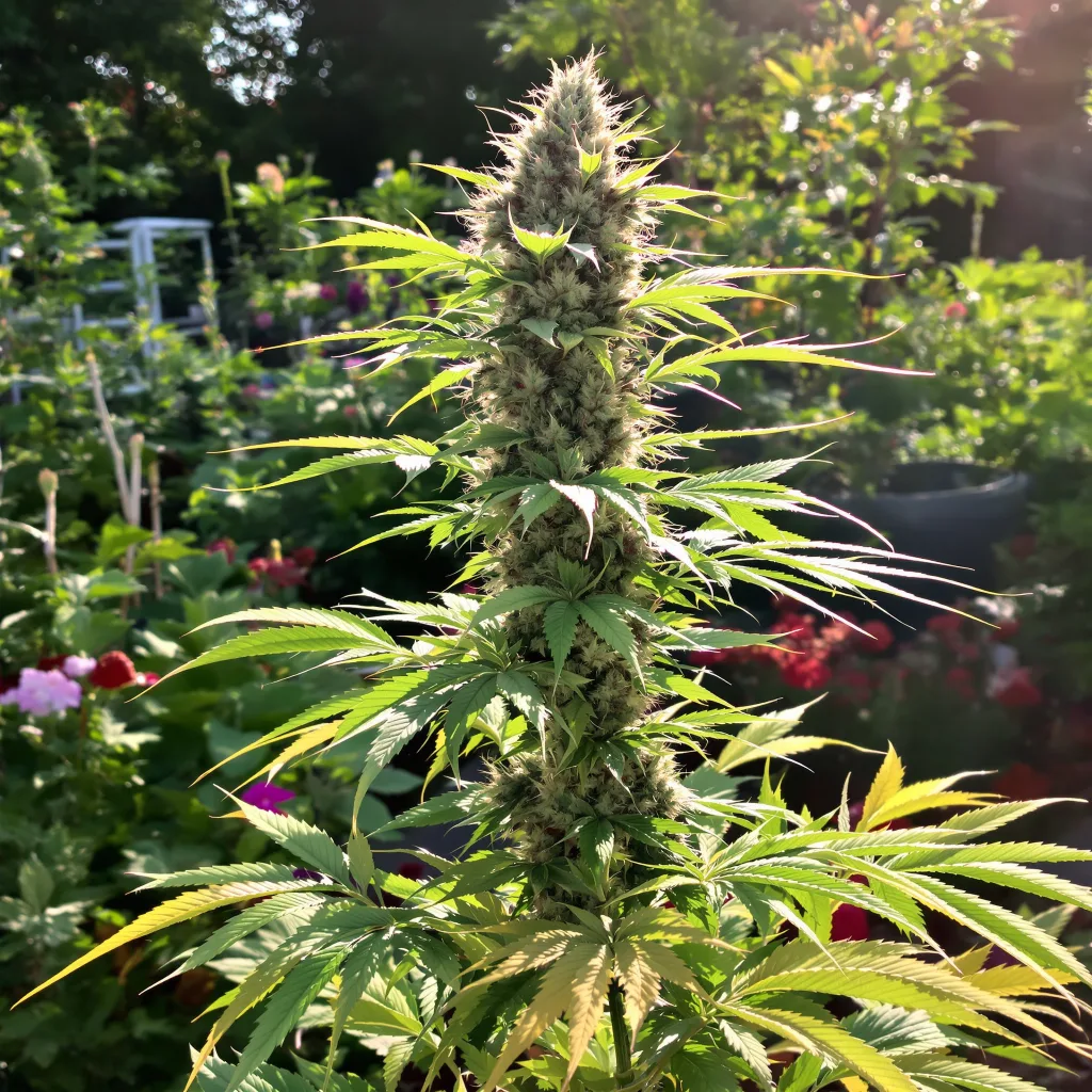 Grandmas Sugar Cookies 58% indica / 42% sativa — flor con tricomas visibles