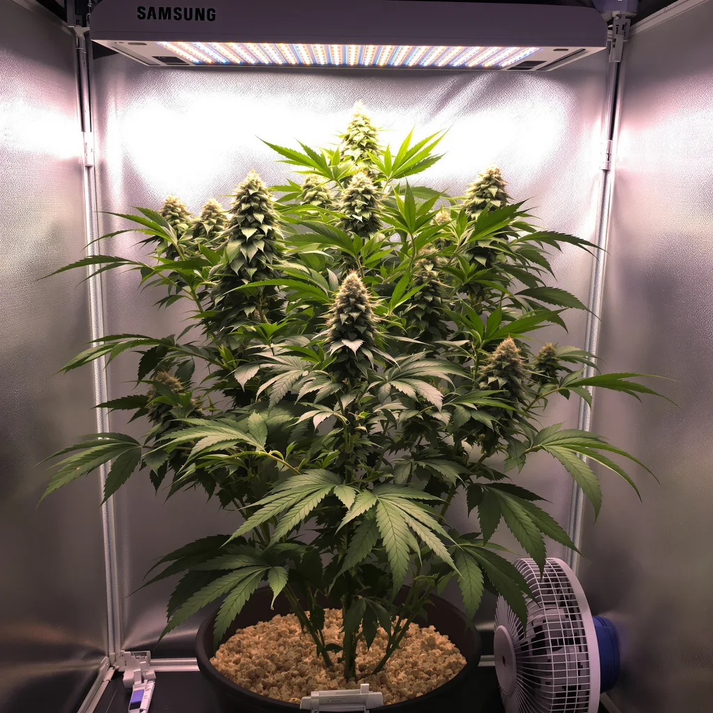 Planta de cannabis Grandmommy Purple en fase de floración — 90-130 cm feminizada