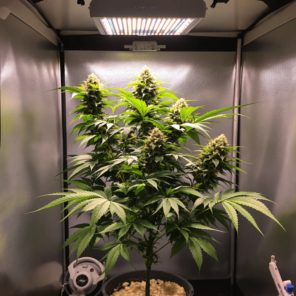 Planta de cannabis Grandpa Larry OG en fase de floración — 90-130 cm feminizada