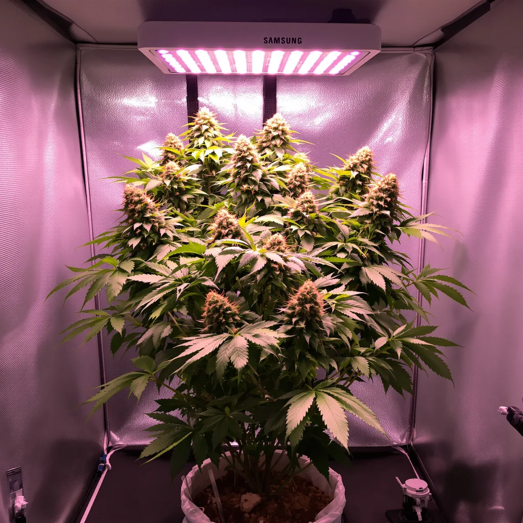 Planta de cannabis Grape Ape en fase de floración — 90-130 cm feminizada