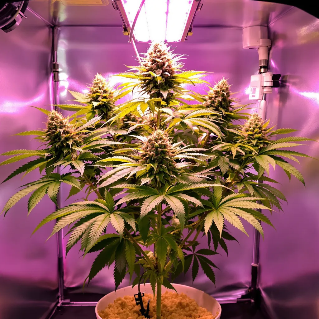 Planta de cannabis Grape Cookies en fase de floración — 60-100 cm autofloración