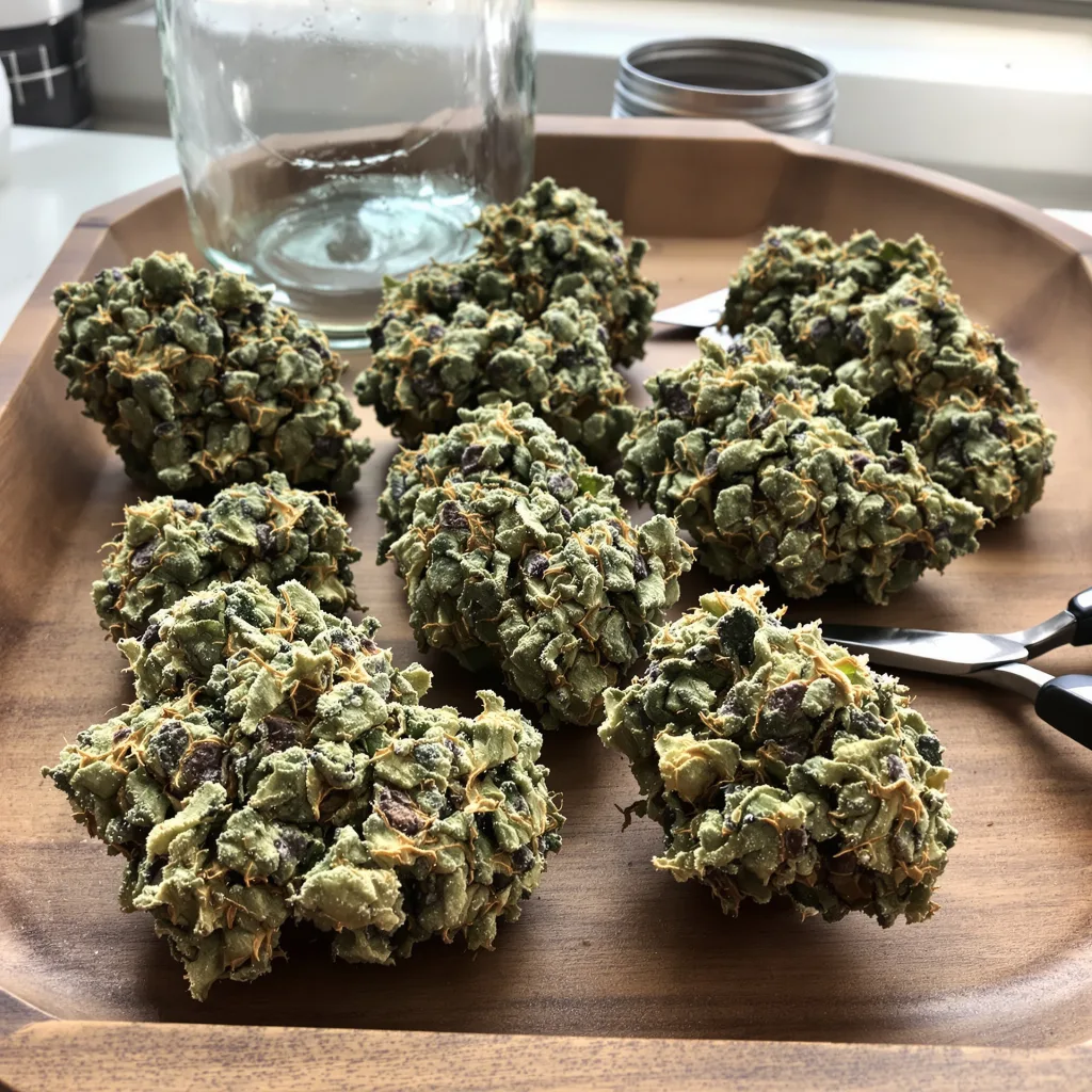 Grape Gas 60% indica / 40% sativa — flor con tricomas visibles