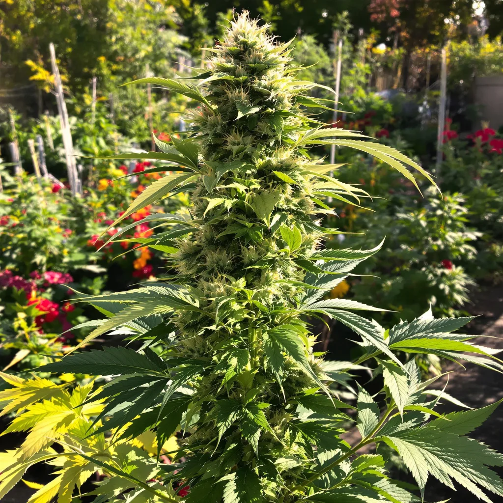 Grape Gas 60% indica / 40% sativa — flor con tricomas visibles