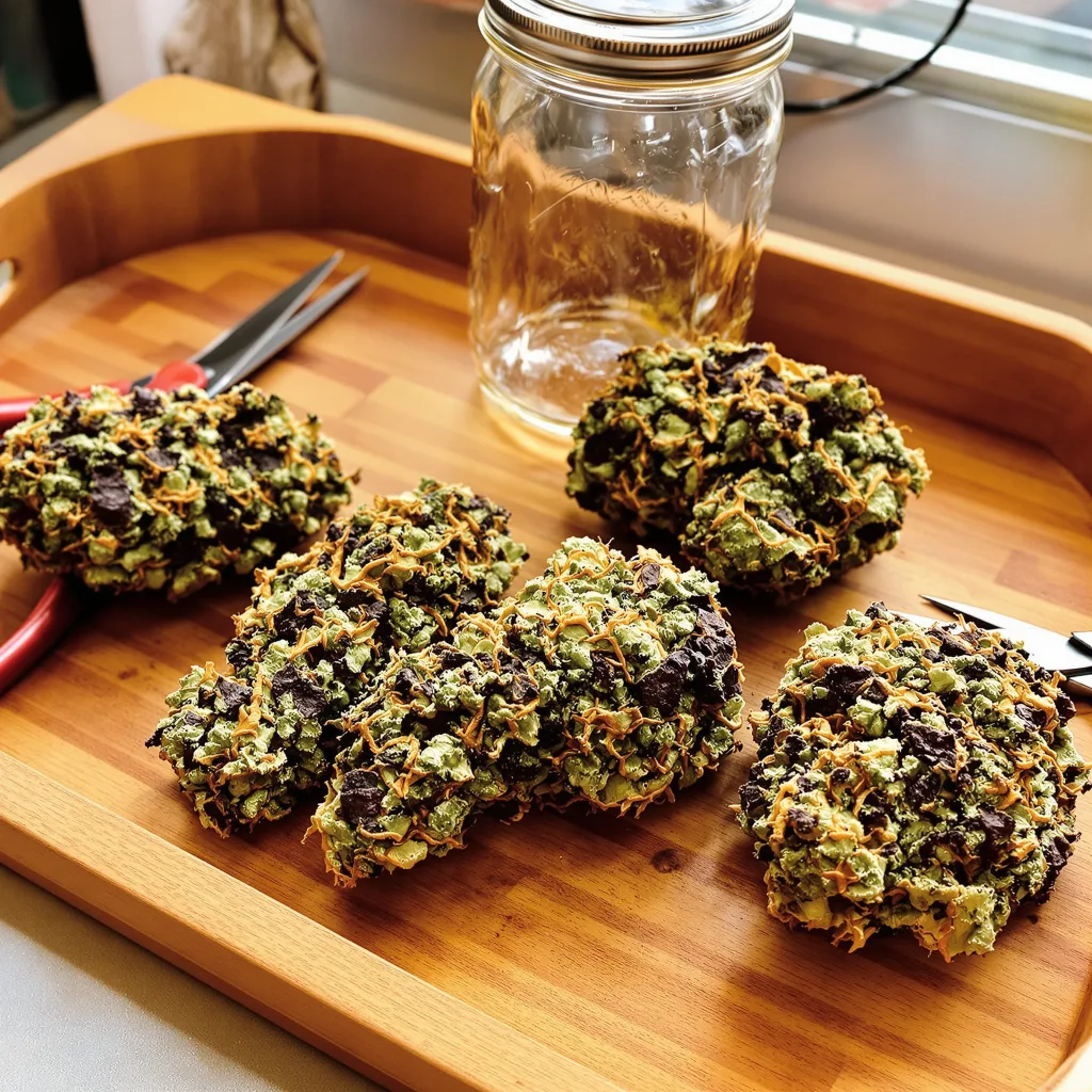 Grape God 70% indica / 30% sativa — flor con tricomas visibles