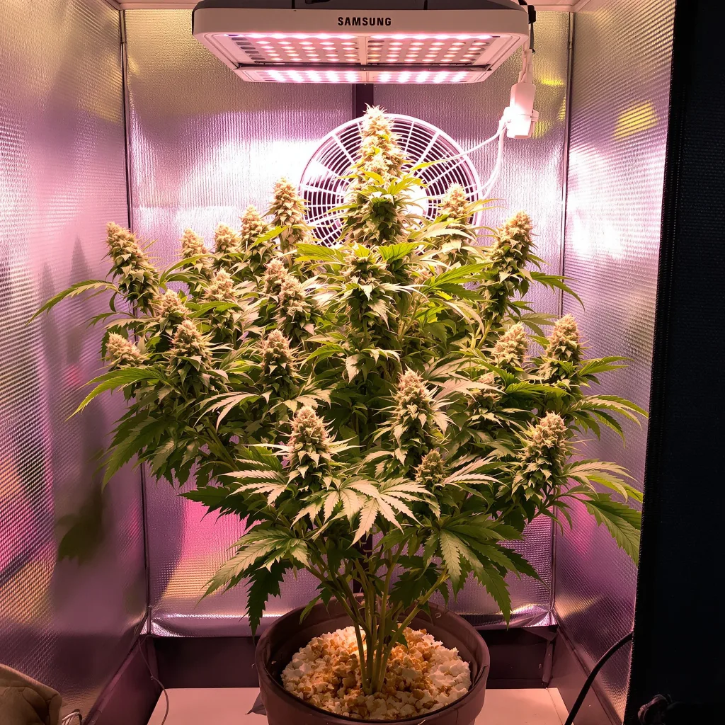 Planta de cannabis Grape God en fase de floración — 90-130 cm feminizada