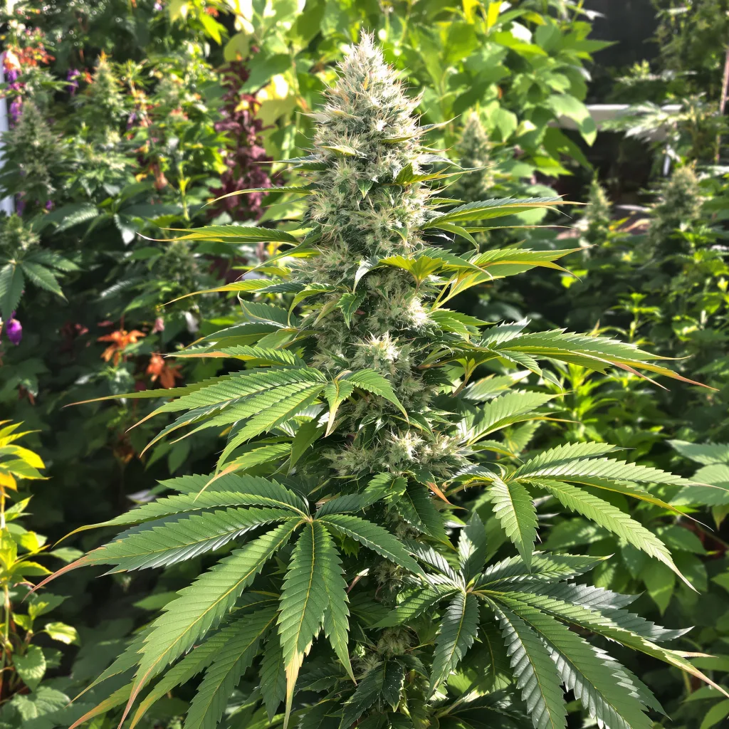 Grape God 70% indica / 30% sativa — flor con tricomas visibles