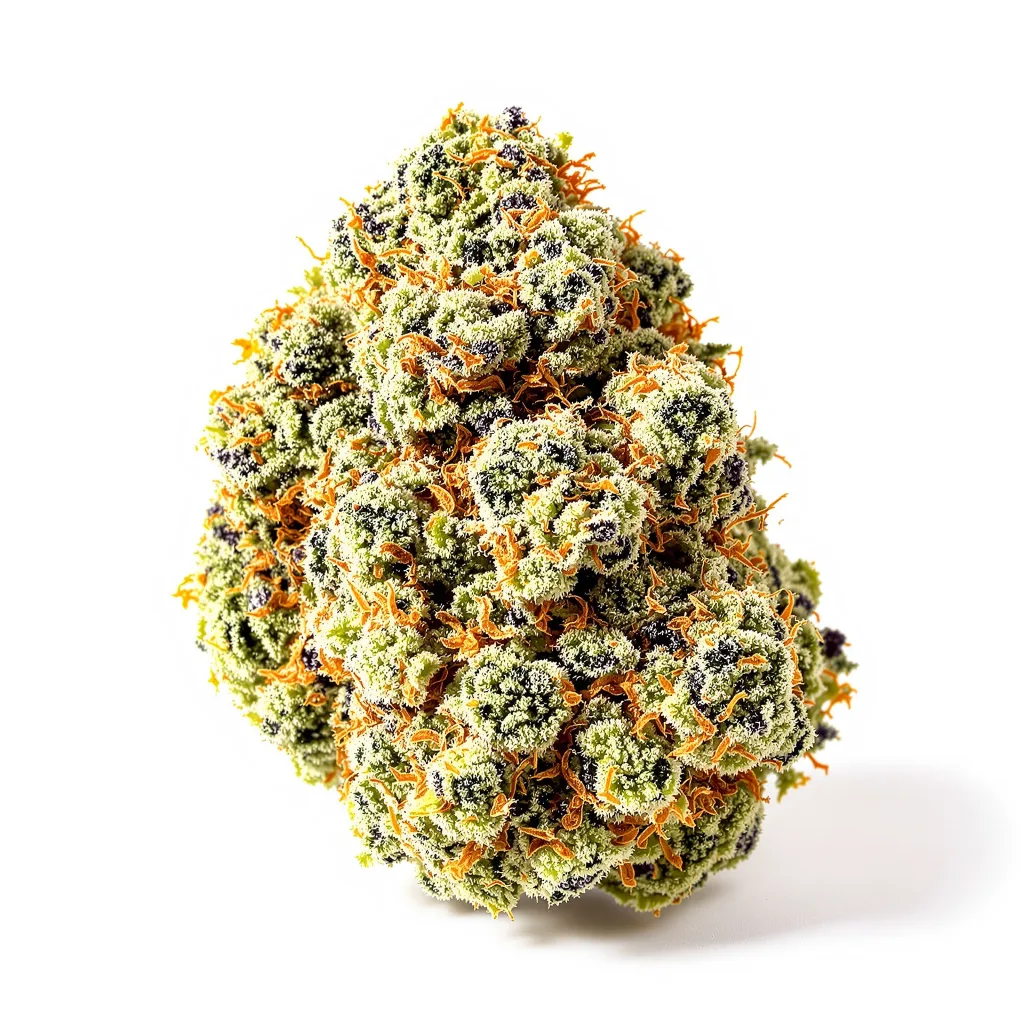 Grape Guava 41% indica / 59% sativa — flor con tricomas visibles