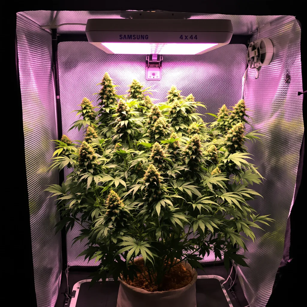 Planta de cannabis Grape Inferno en fase de floración — 90-130 cm feminizada