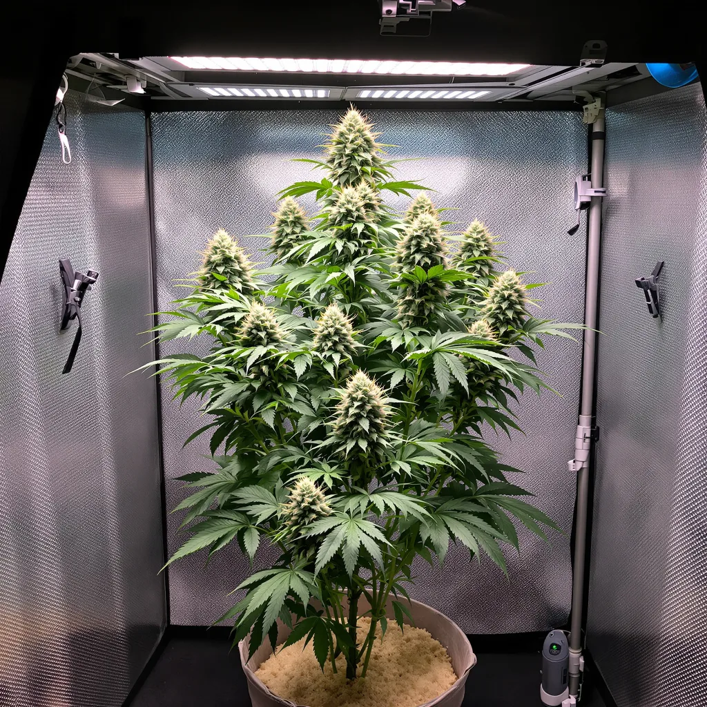 Planta de cannabis Grape Krush en fase de floración — 120-180 cm feminizada
