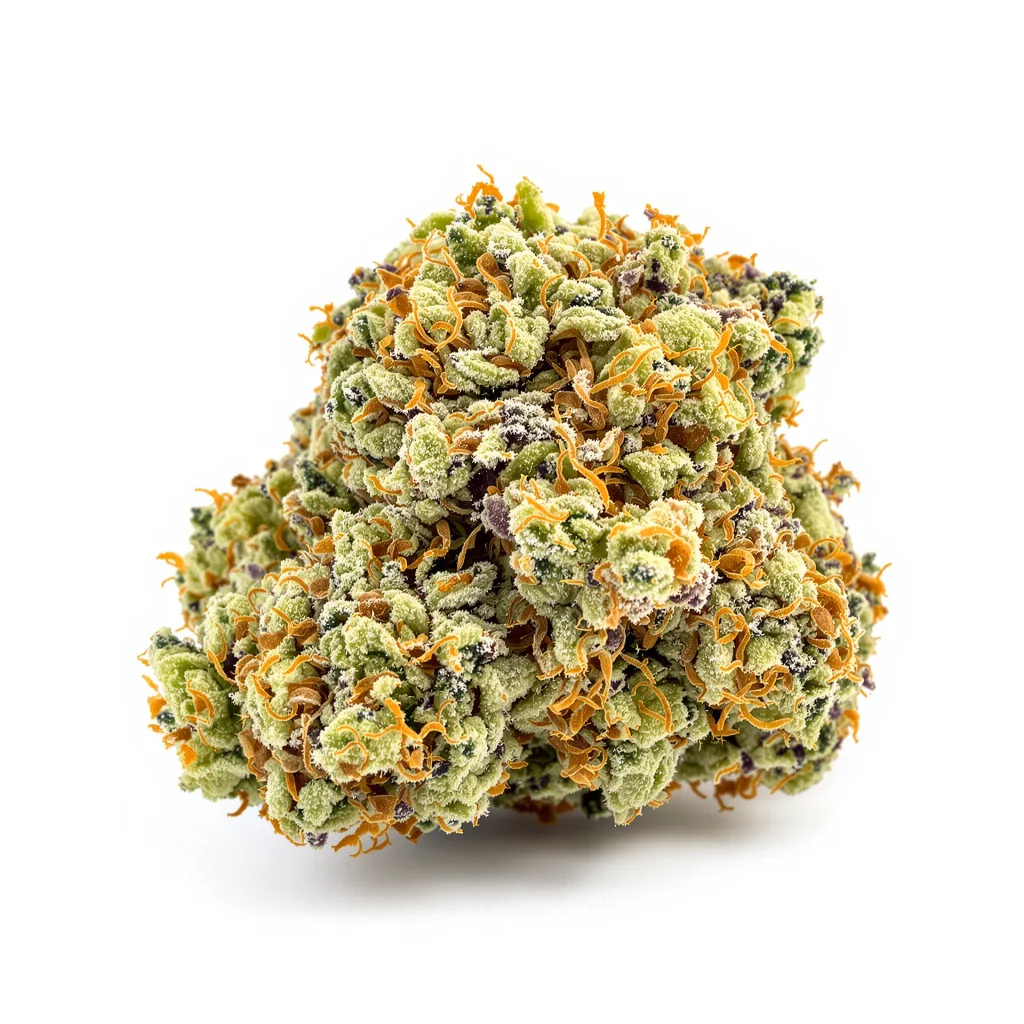 Grape Krush 60% indica / 40% sativa — flor con tricomas visibles