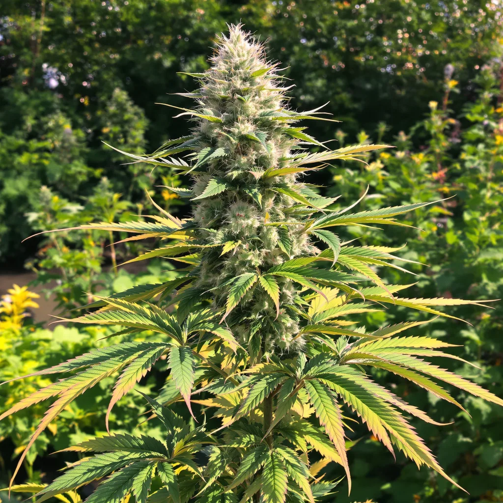 Grape Kush 40% indica / 60% sativa — flor con tricomas visibles