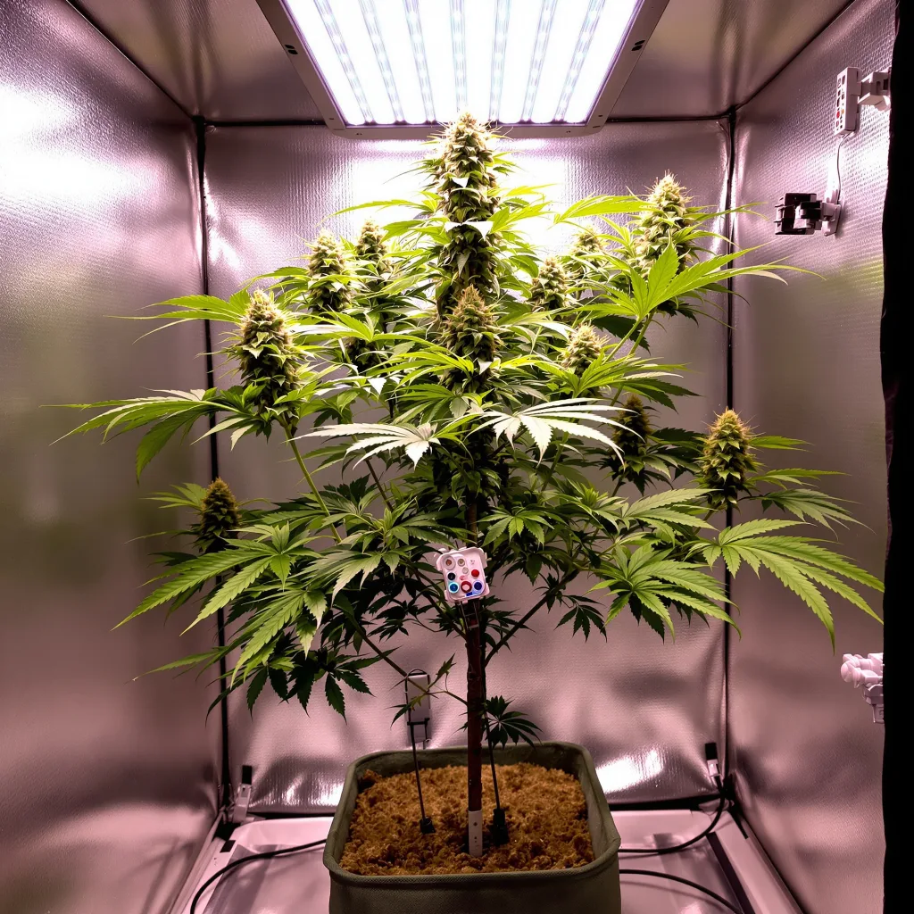 Planta de cannabis Grape Skunk en fase de floración — 60-100 cm autofloración