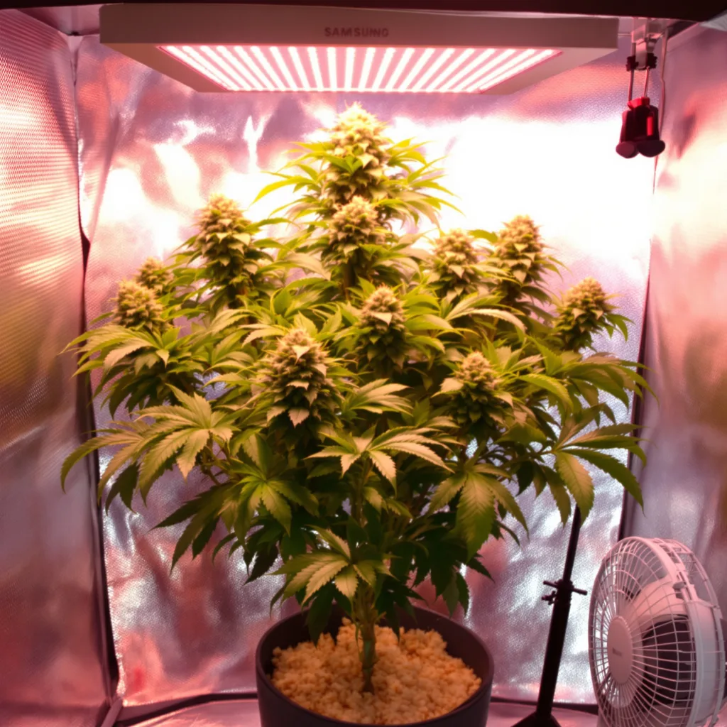 Planta de cannabis Grape Skunk en fase de floración — 90-130 cm feminizada