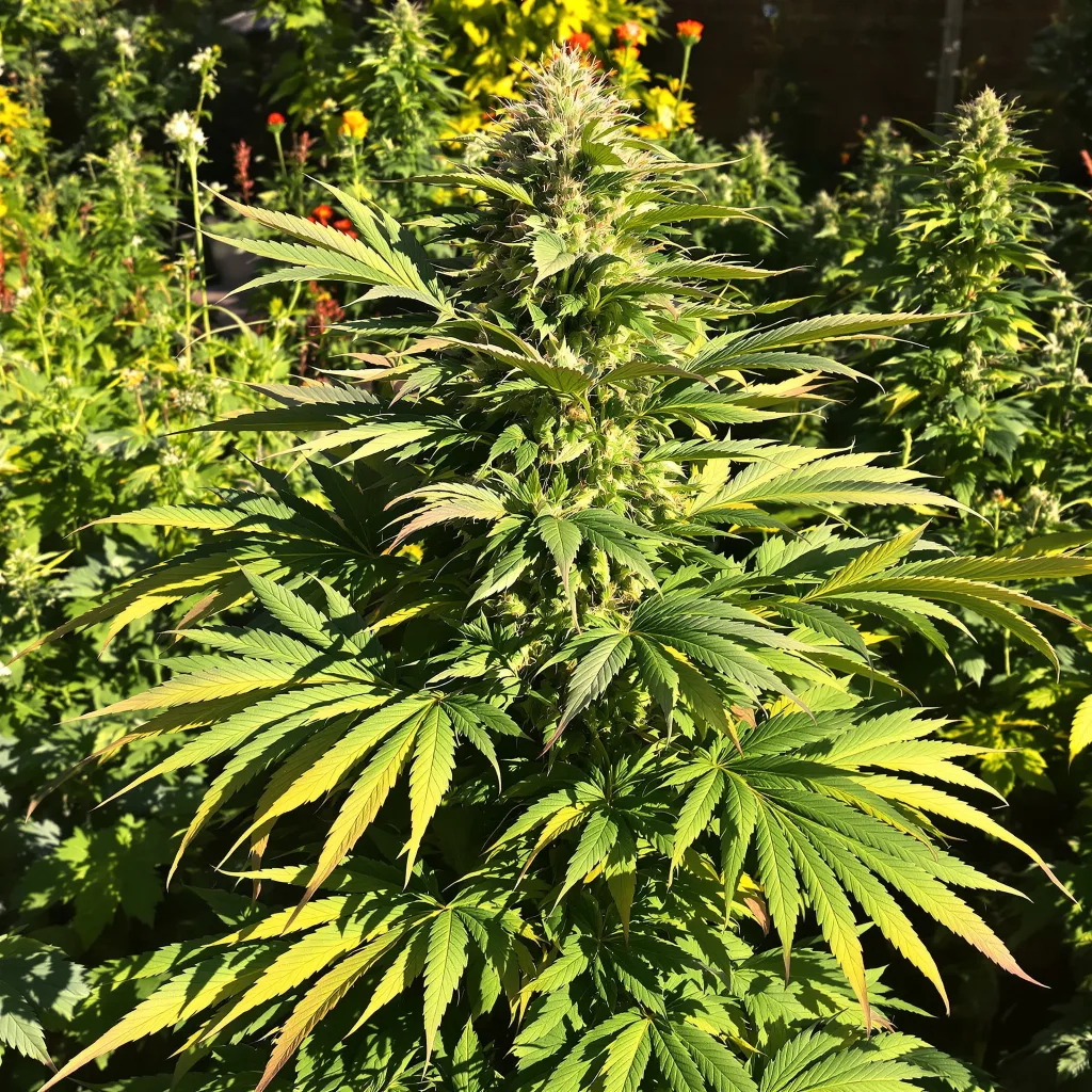 Grape Skunk 88% indica / 12% sativa — flor con tricomas visibles