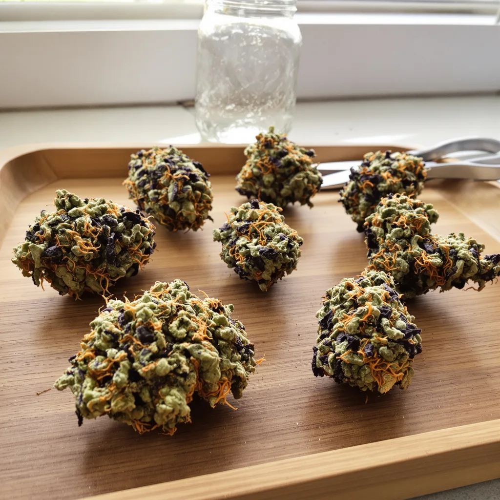 Grape Soda 81% indica / 19% sativa — flor con tricomas visibles