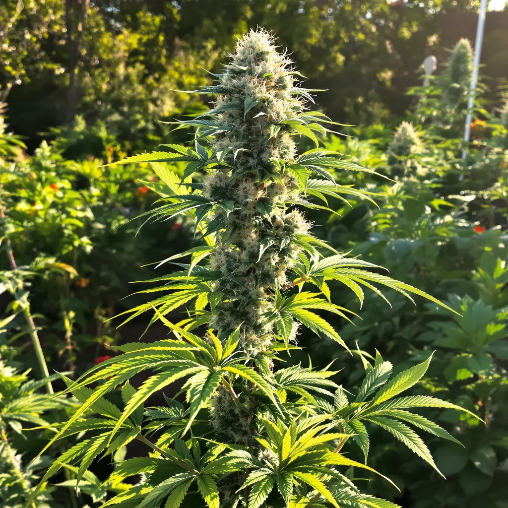 Grapefruit Diesel 60% indica / 40% sativa — flor con tricomas visibles