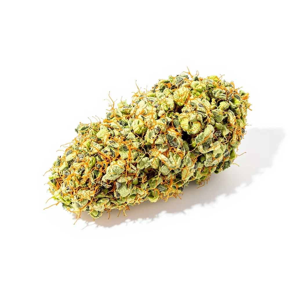 Grapefruit 30% indica / 70% sativa — flor con tricomas visibles