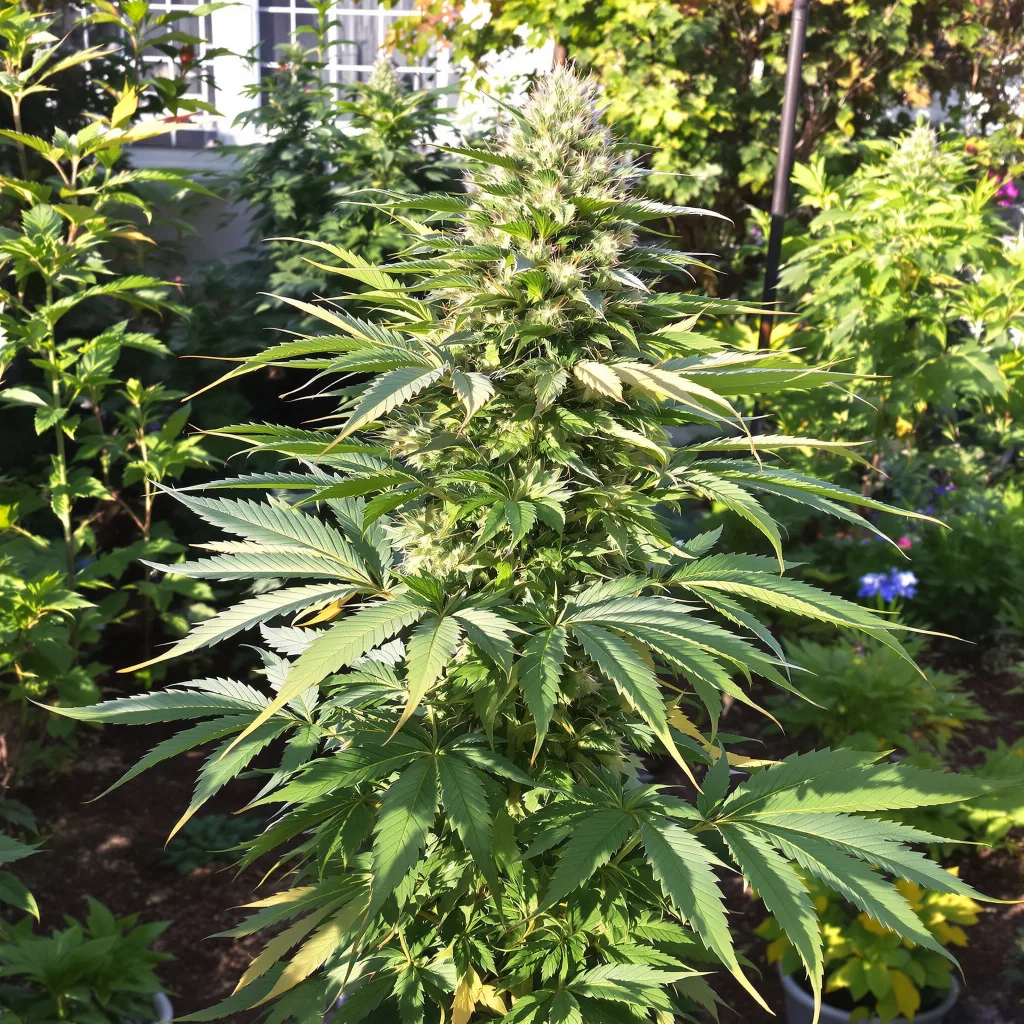 Grapefruit Kush 70% indica / 30% sativa — flor con tricomas visibles