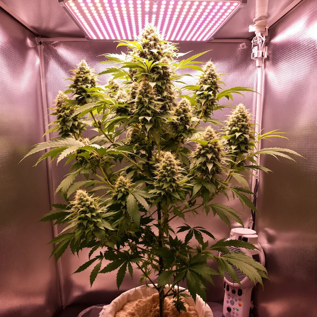Planta de cannabis Grease Monkey en fase de floración — 60-100 cm autofloración