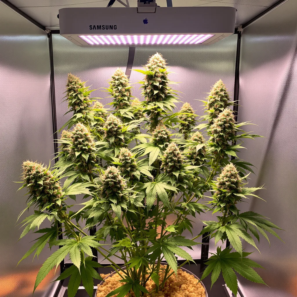Planta de cannabis Grease Monkey en fase de floración — 120-180 cm feminizada