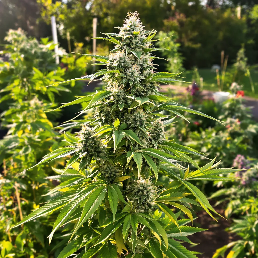 Green Candy 50% indica / 50% sativa — flor con tricomas visibles