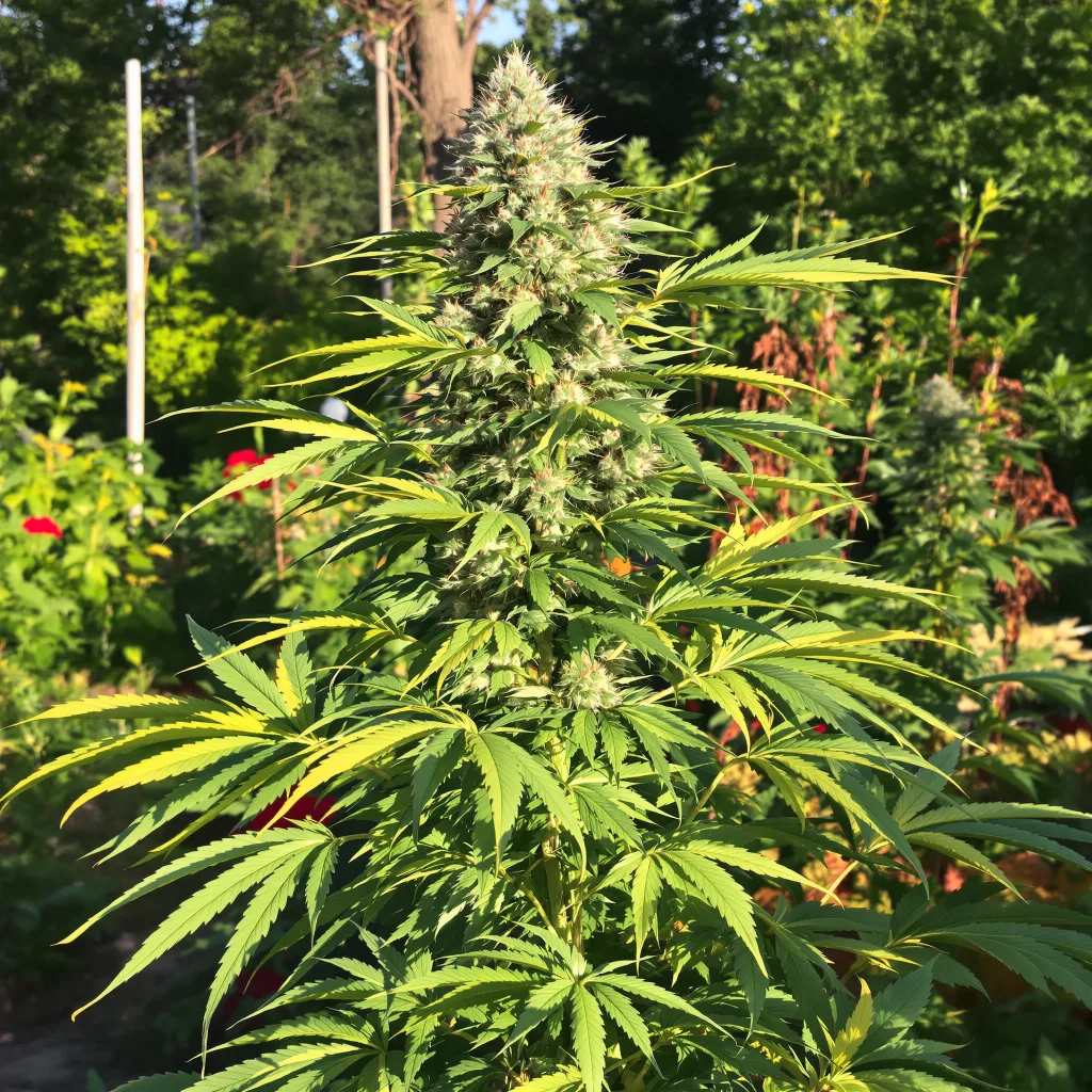 Green Cheese 56% indica / 44% sativa — flor con tricomas visibles
