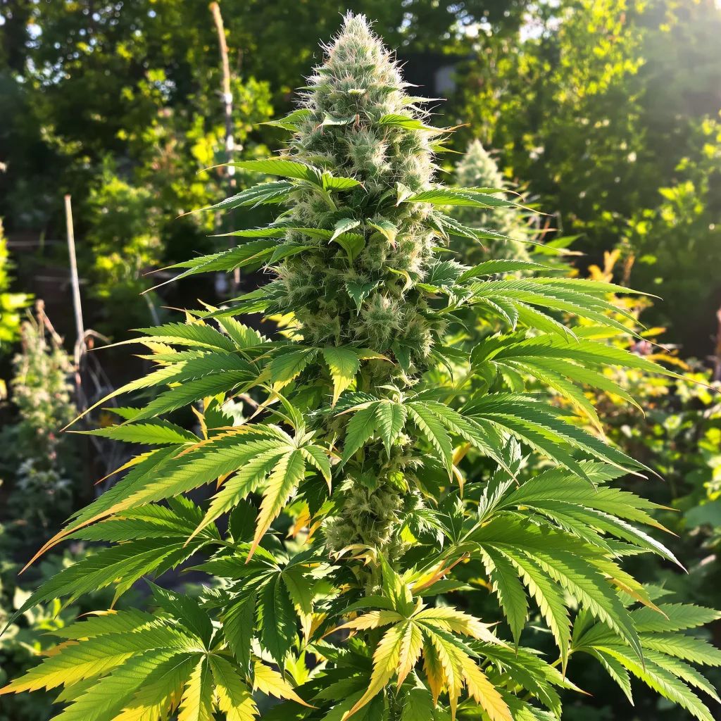 Green Crack Punch 84% indica / 16% sativa — flor con tricomas visibles