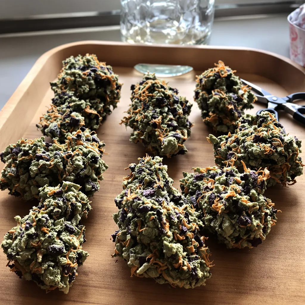 Green Crack Punch 84% indica / 16% sativa — flor con tricomas visibles